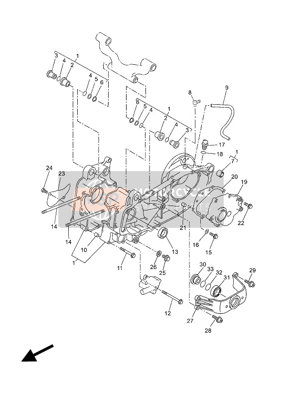 Yamaha YP250RA 2016 Caja Del Cigüeñal para un 2016 Yamaha YP250RA